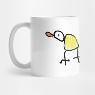 Sketch of a bird, chick. Inspired by child's drawing Mug
